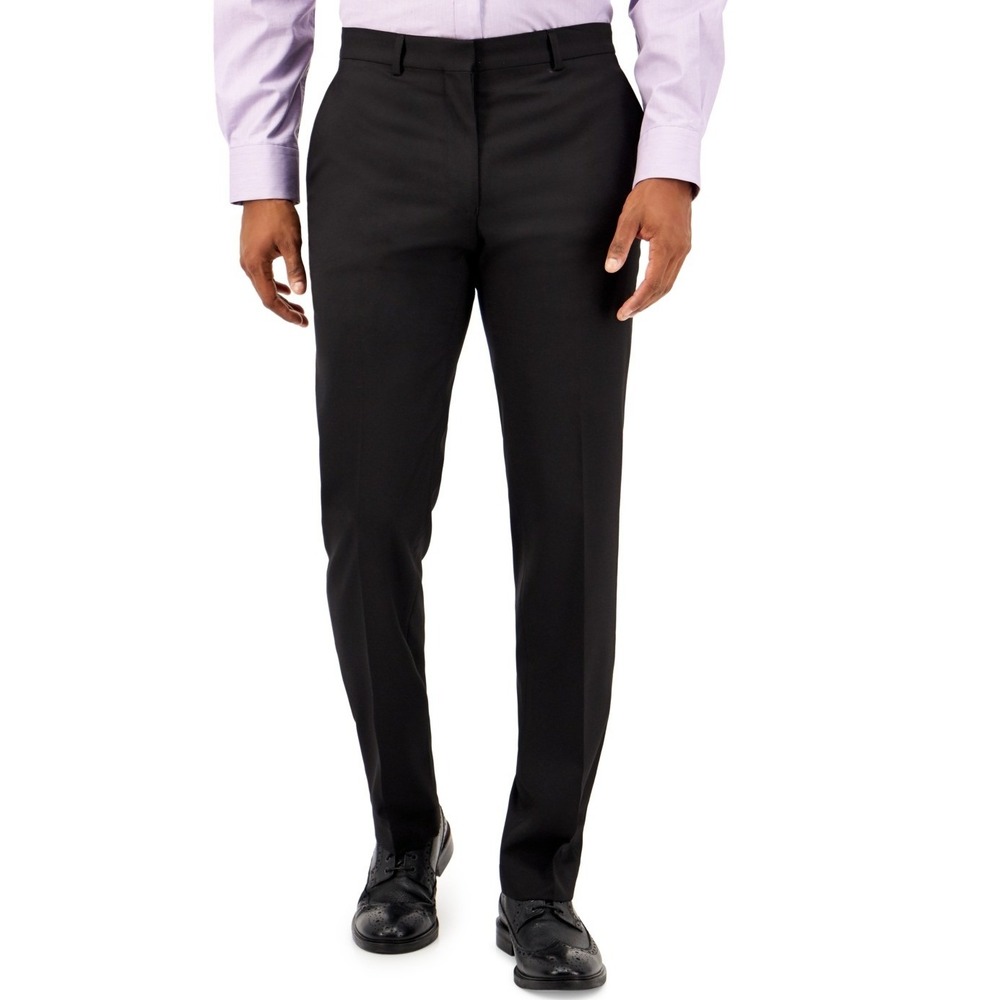 Kenneth Cole Men Reaction Dress Pant 30x32 Black Techni-Cole Business Casual NWT